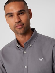 Threadbare Grey Oxford Long Sleeve Shirt - Image 4 of 4