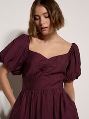 Apricot Red Smocked Shimmer Maxi Dress - Image 3 of 4