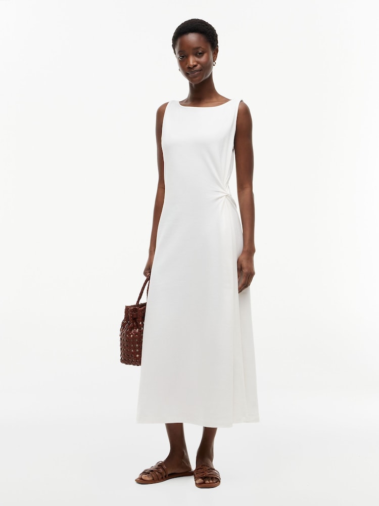 Tommy Hilfiger Natural Knot Interlock Knit Midi Dress - Image 1 of 7 Tommy Hilfiger Natural Knot Interlock Knit Midi Dress - Image 1 of 7