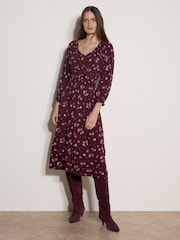 Rochie Midi cu imprimeu Floral Apricot - Imaginea 1 din 4