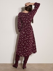 Rochie Midi cu imprimeu Floral Apricot - Imaginea 2 din 4