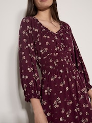 Rochie Midi cu imprimeu Floral Apricot - Imaginea 3 din 4