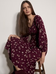 Rochie Midi cu imprimeu Floral Apricot - Imaginea 4 din 4
