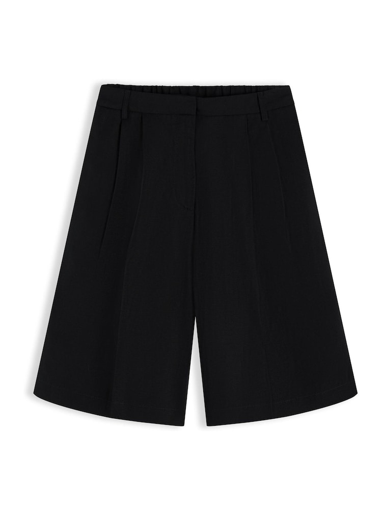 Tommy Hilfiger Black Straight Bermuda Shorts With Linen - Image 5 of 5 Tommy Hilfiger Black Straight Bermuda Shorts With Linen - Image 5 of 5