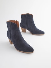 Navy Blue Forever Comfort® Leather Cowboy/Western Boots - Image 1 of 8