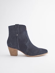 Navy Blue Forever Comfort® Leather Cowboy/Western Boots - Image 2 of 8
