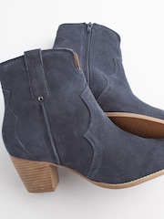 Navy Blue Forever Comfort® Leather Cowboy/Western Boots - Image 5 of 8