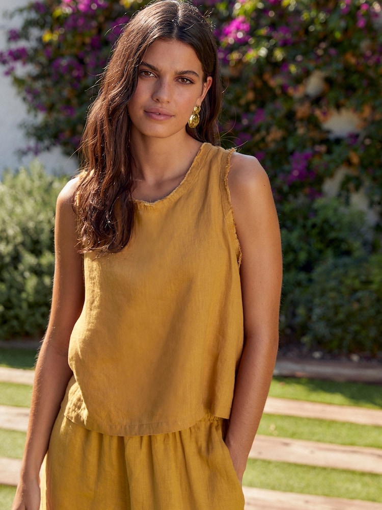 Mustard Yellow Premium 100% Linen Top - Image 1 of 1