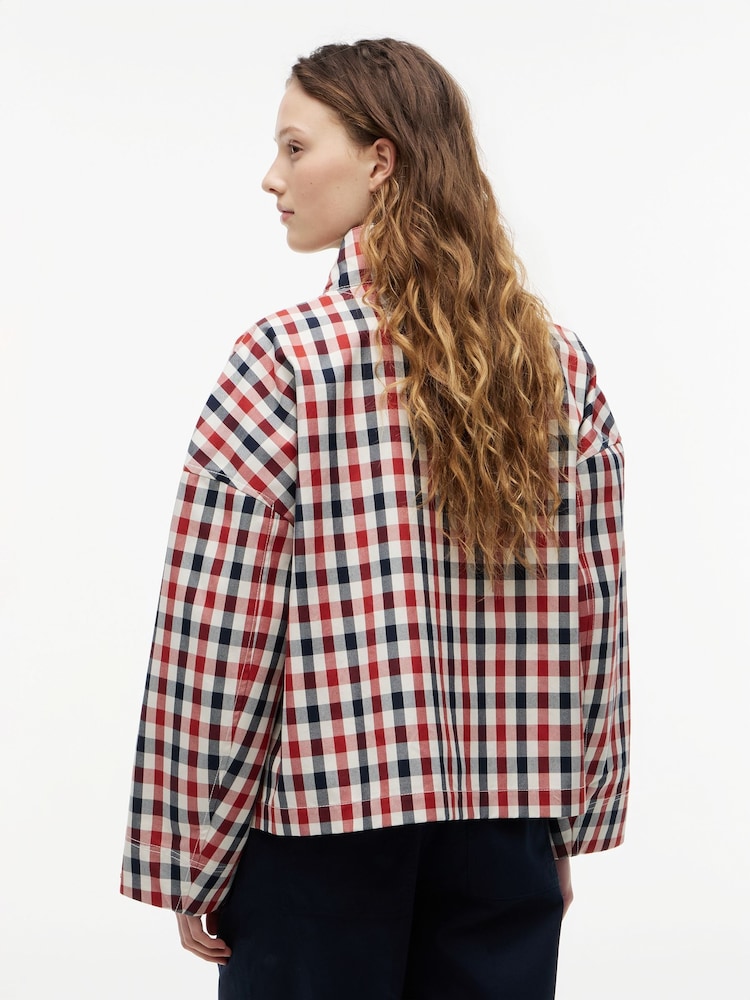 Tommy Hilfiger Red Check Relaxed Short Parka - Image 2 of 4 Tommy Hilfiger Red Check Relaxed Short Parka - Image 2 of 4