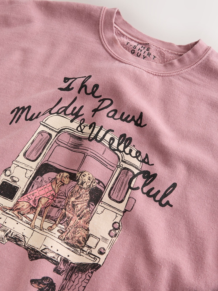 Pink Muddy Paws Slogan Sweatshirt - Image 3 of 3
