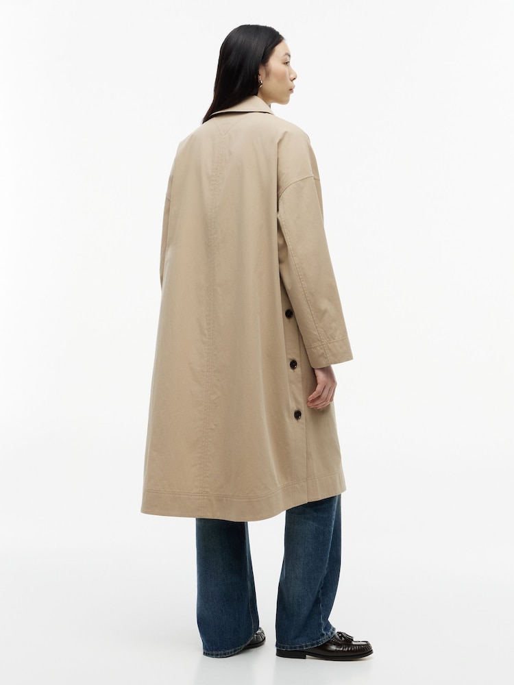 Tommy Hilfiger Brown Water Repellent Twill Single Breasted Coat - Image 2 of 6 Tommy Hilfiger Brown Water Repellent Twill Single Breasted Coat - Image 2 of 6