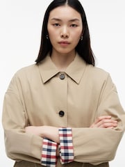 Tommy Hilfiger Brown Water Repellent Twill Single Breasted Coat - Image 3 of 6
