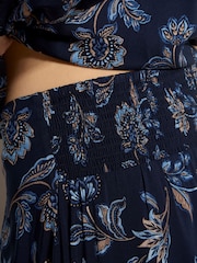Apricot Blue Folk Floral A-Line Midi Skirt - Image 4 of 4