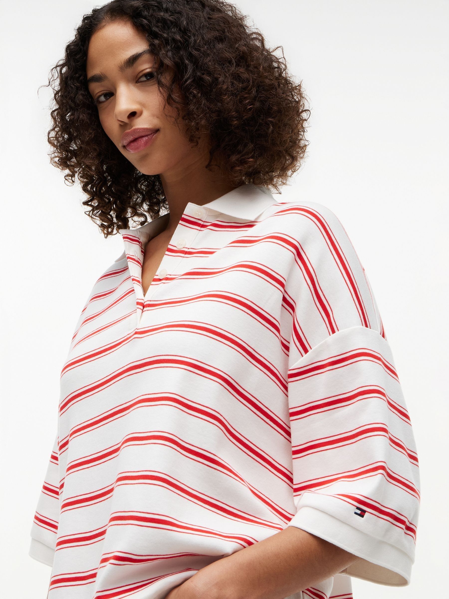 トップス BOTTER 21SS Iconic Oversized Polo Shirt Buy Tommy Hilfiger Red Oversized Fit Stripe Polo Shirt from Next USA