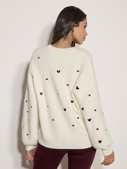 Apricot Cream Embroidered Heart Jumper - Image 4 of 4