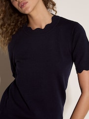 Apricot Blue Scallop Knitted T-Shirt - Image 3 of 4