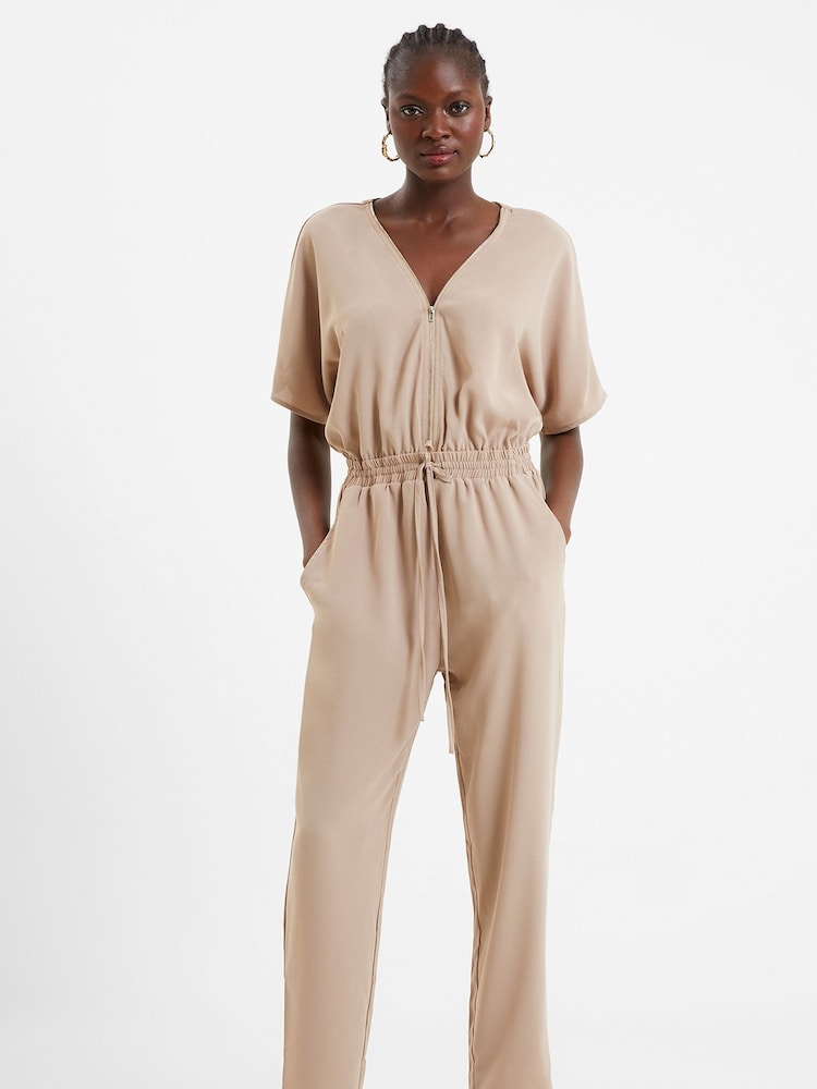 French Connection Brown Zip Jumpsuit - Image 1 of 5