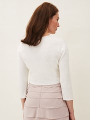 Phase Eight Cream Salma Lightweight Knitted Jacket - Image 2 of 6