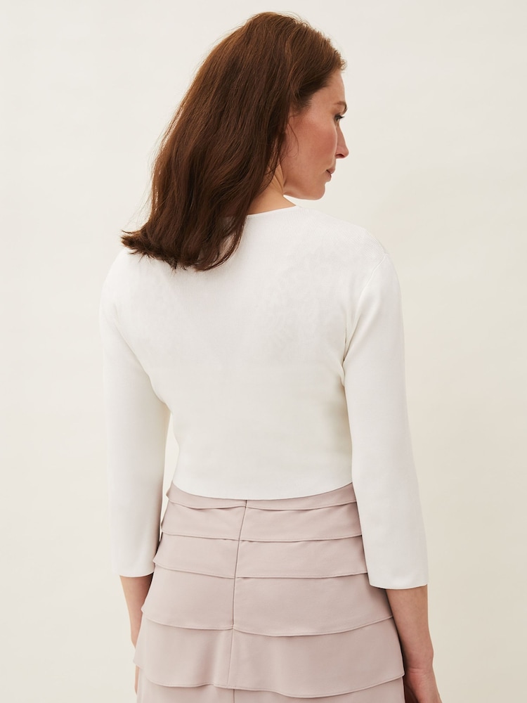 Phase Eight Cream Salma Lightweight Knitted Jacket - Image 2 of 6