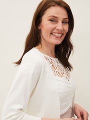Phase Eight Cream Salma Lightweight Knitted Jacket - Image 3 of 6