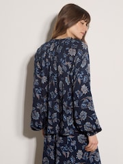 Apricot Blue Folk Floral Blouse - Image 2 of 4