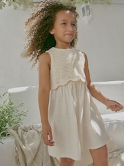 Ecru Crochet Vest Dress (3-12yrs) - Image 1 of 10