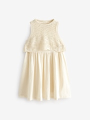 Ecru Crochet Vest Dress (3-12yrs) - Image 7 of 10