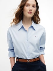 Tommy Hilfiger Blue Boxy Fit Poplin Shirt - Image 4 of 5