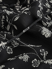 Monochrome Floral Ditsy Cape Long Sleeve Mini Dress - Image 6 of 6