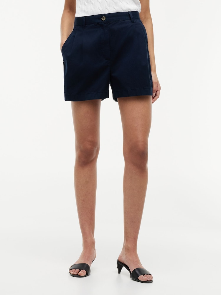 Tommy Hilfiger Blue Washed Flared Chino Shorts - Image 1 of 5 Tommy Hilfiger Blue Washed Flared Chino Shorts - Image 1 of 5