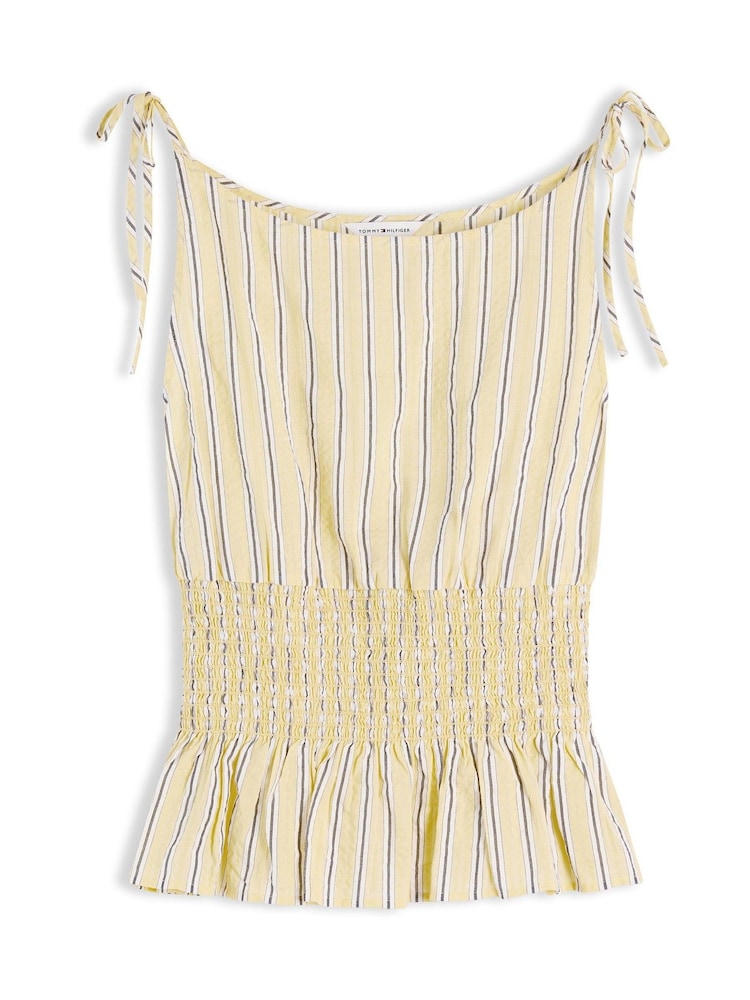 Tommy Hilfiger Yellow Smock Seersucker Tie Strap Top - Image 5 of 5 Tommy Hilfiger Yellow Smock Seersucker Tie Strap Top - Image 5 of 5