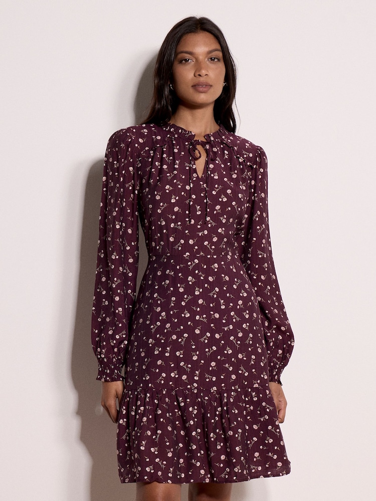 Apricot Red Ditsy Floral Mini Skater Dress - Image 1 of 4 Apricot Red Ditsy Floral Mini Skater Dress - Image 1 of 4