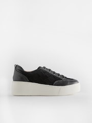 Black Signature Forever Comfort® Leather Weave Chunky Wedge Platform Trainers - Image 2 of 5