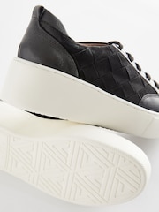 Black Signature Forever Comfort® Leather Weave Chunky Wedge Platform Trainers - Image 5 of 5