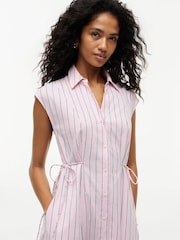 Rosa - Tommy Hilfiger Midi-Hemdkleid mit Bindedetail und Flügelärmeln - Bild 3 von 5