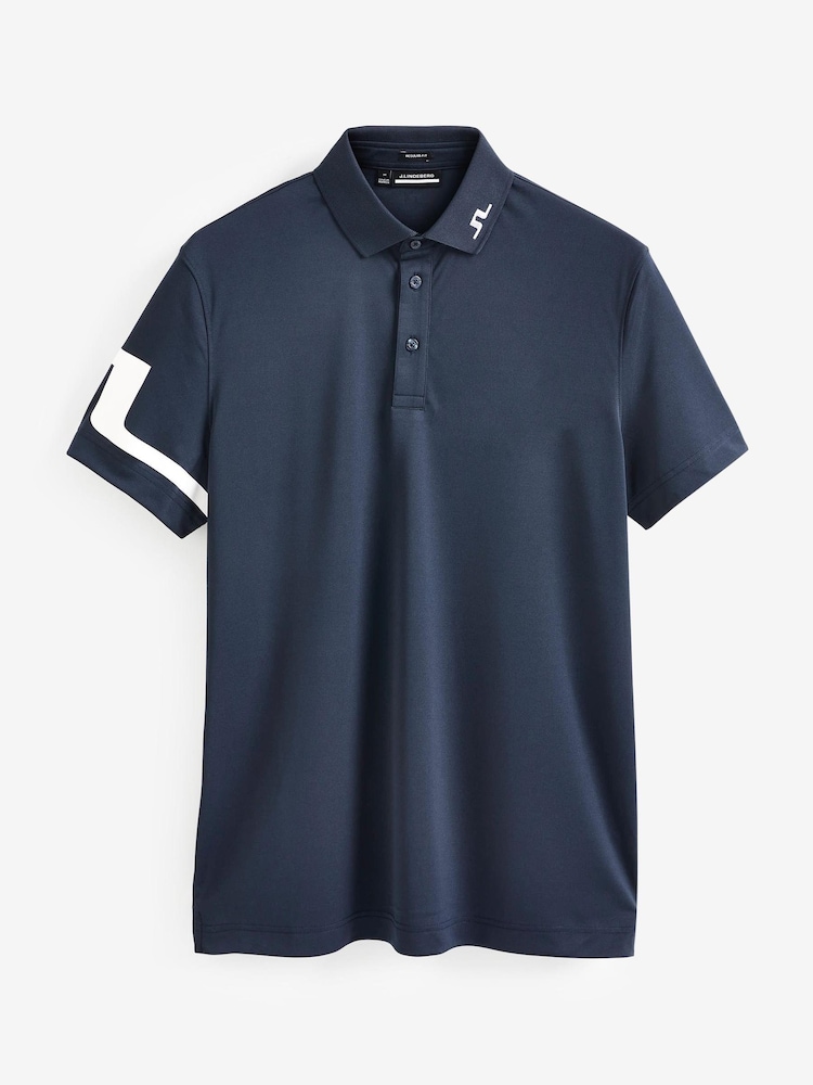 J.Lindeberg Blue Heath Regular Fit Golf Polo Shirt - Image 5 of 5