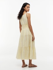 Gelb - Tommy Hilfiger Seersucker Smock Tie Strap Midi Dress - Bild 2 von 5