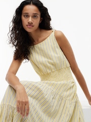 Gelb - Tommy Hilfiger Seersucker Smock Tie Strap Midi Dress - Bild 3 von 5