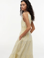 Gelb - Tommy Hilfiger Seersucker Smock Tie Strap Midi Dress - Bild 4 von 5