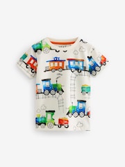 Več - Komplet 3 majic s kratkimi rokavi Transport (3 mesecev-7 let) - Slika 2 iz 4