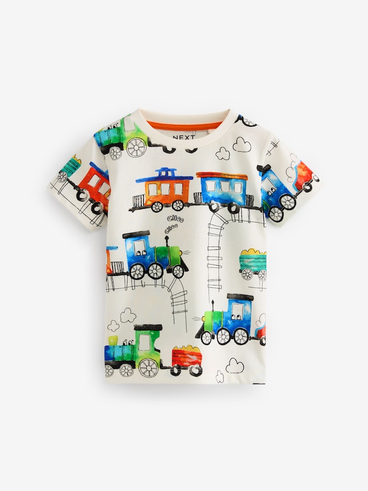 Več - Komplet 3 majic s kratkimi rokavi Transport (3 mesecev-7 let) - Slika 2 iz 4