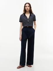 Tommy Hilfiger Blue Regular Fit Pique Henley Polo Shirt - Image 3 of 5