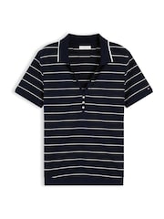 Tommy Hilfiger Blue Regular Fit Pique Henley Polo Shirt - Image 5 of 5