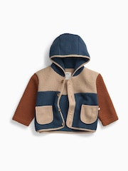KIDLY by MORI Cream Block Soft Sherpa Fleece Jacket - Image 5 of 5