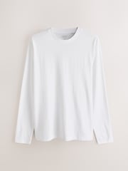 White Slim Fit Long Sleeve Crew Neck T-Shirt - Image 6 of 8