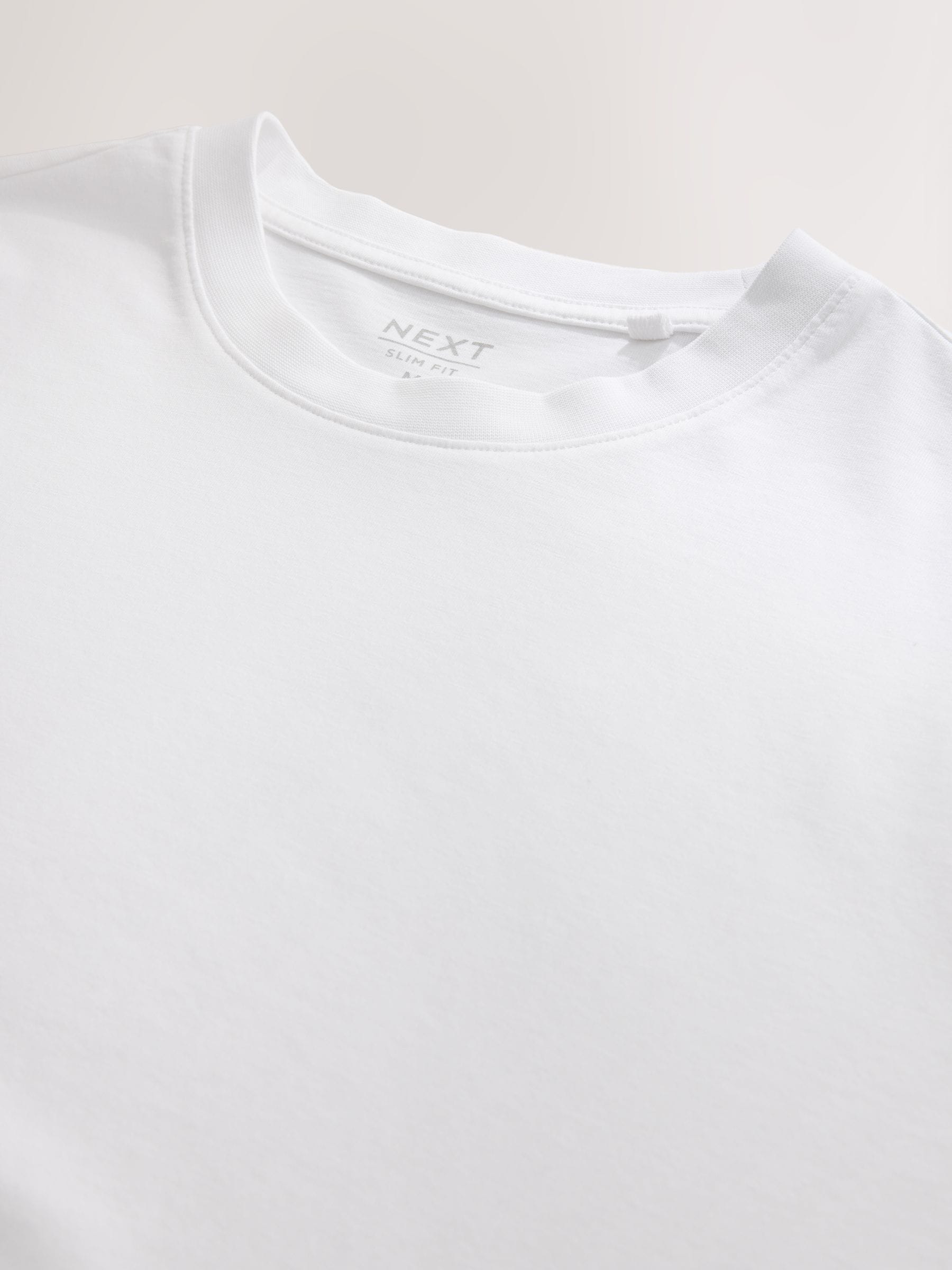 Buy White Slim Fit Long Sleeve Crew Neck T-Shirt from Next South