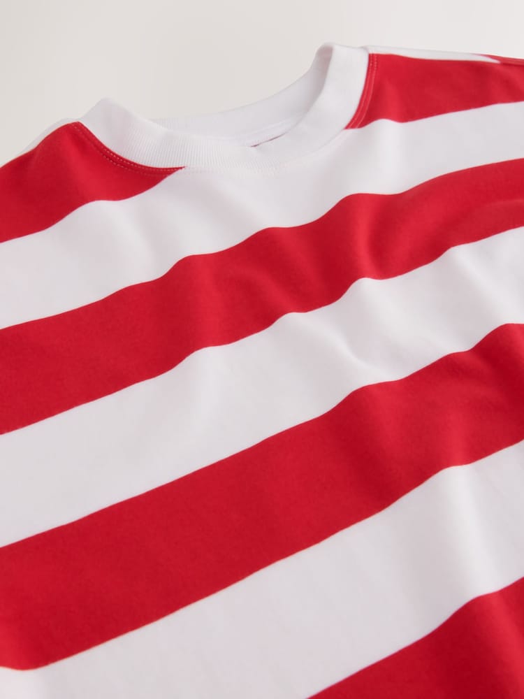 Red Stripe Crew Neck Long Sleeve Top - Image 3 of 3