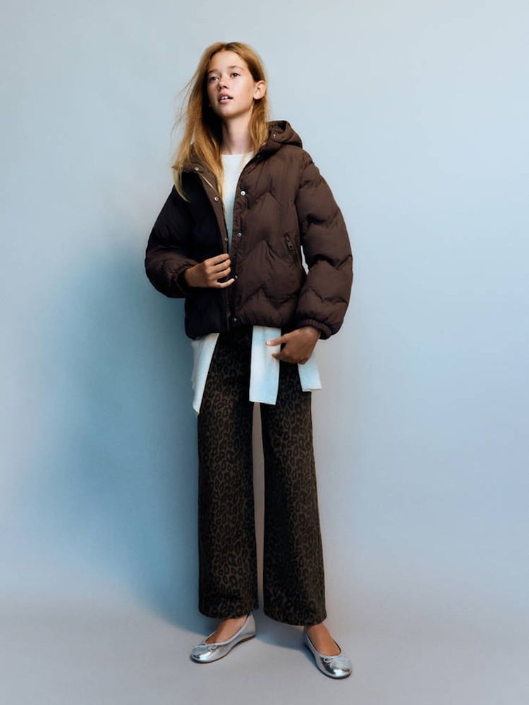 Mango Brown Quilted Hooded Puffer Coat - Image 1 of 6 Mango Brown Quilted Hooded Puffer Coat - Image 1 of 6