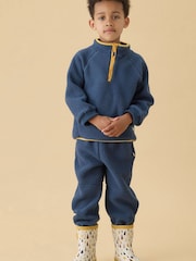 Blau - KIDLY by MORI Soft Sherpa Fleece Joggers - Bild 1 von 3