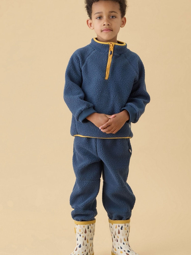 Blau - KIDLY by MORI Soft Sherpa Fleece Joggers - Bild 1 von 3 Blau - KIDLY by MORI Soft Sherpa Fleece Joggers - Bild 1 von 3